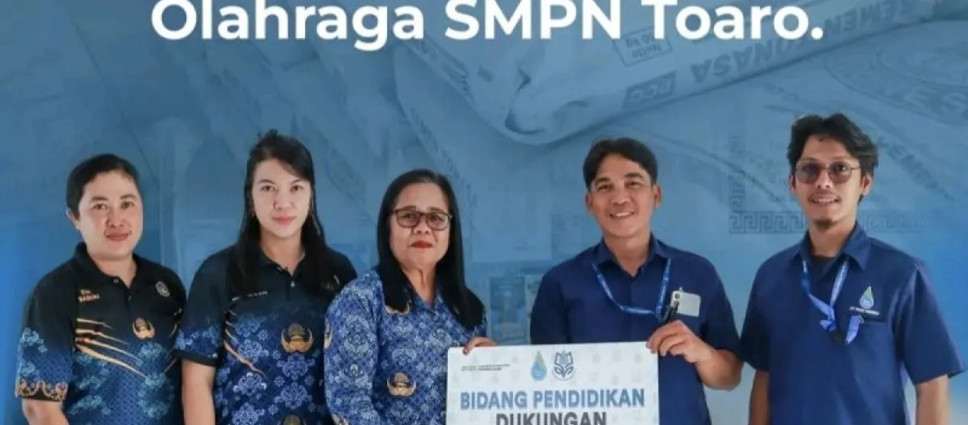 Poso Energy beri dukungan material untuk perbaikan sarana olahraga di SMP Negeri Toaro